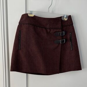 Super Cute Brown Tweed Skirt with Buckles. Size S